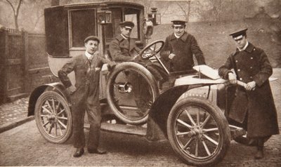 Eerste taxi in Liverpool, 1906 door J.P. Wood